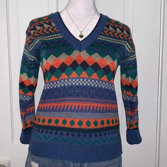VINTAGE 70’s TOP LAND WOOL BLEND SWEATER - Picture 2 of 8